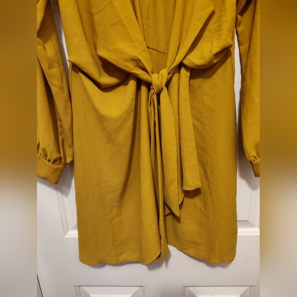 NWT Yellow Bailey Front Tie Dress by Timing - Picture 3 of 14